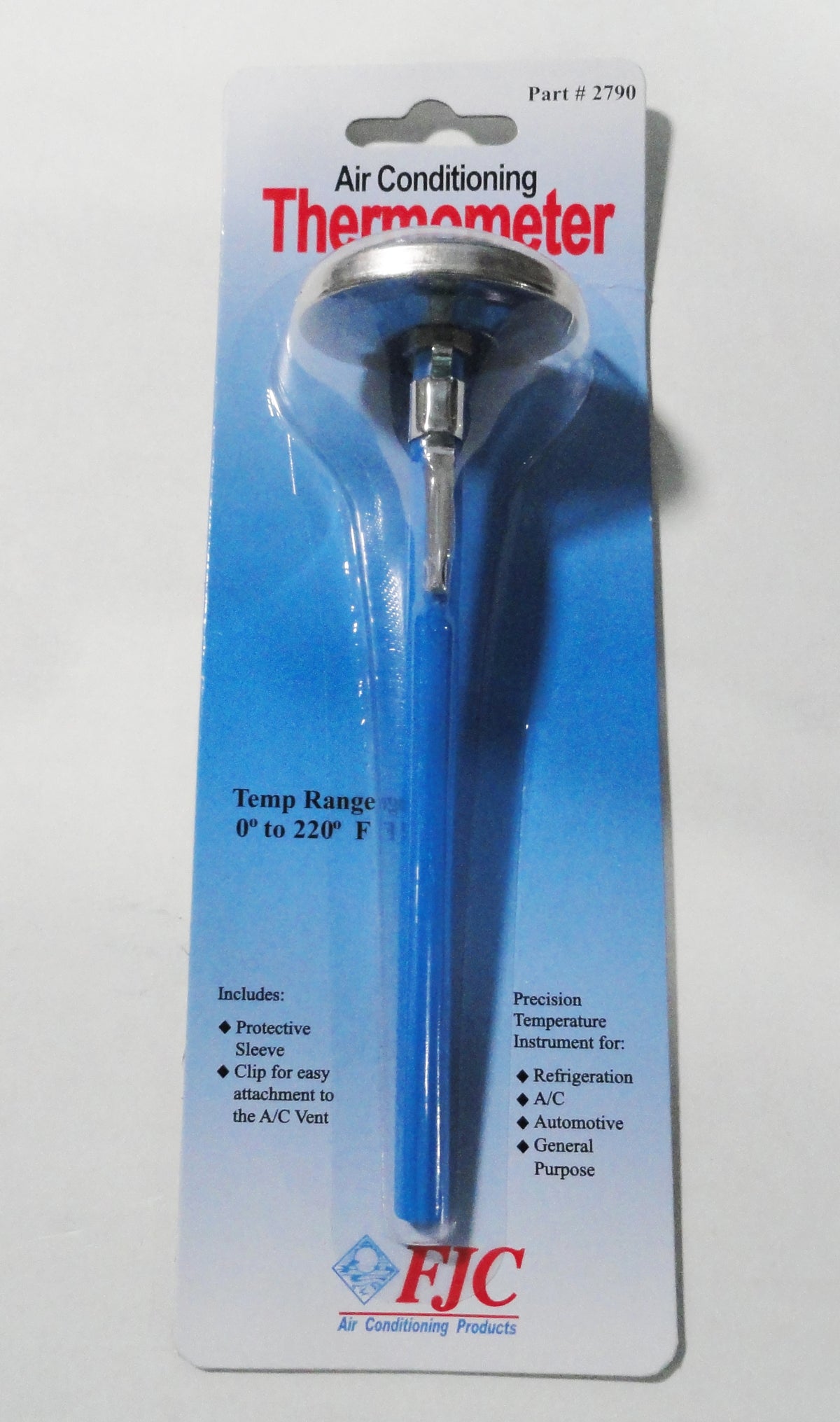 Air Conditioning A/C Probe Thermometer 0-220 Deg F 1.75" Face