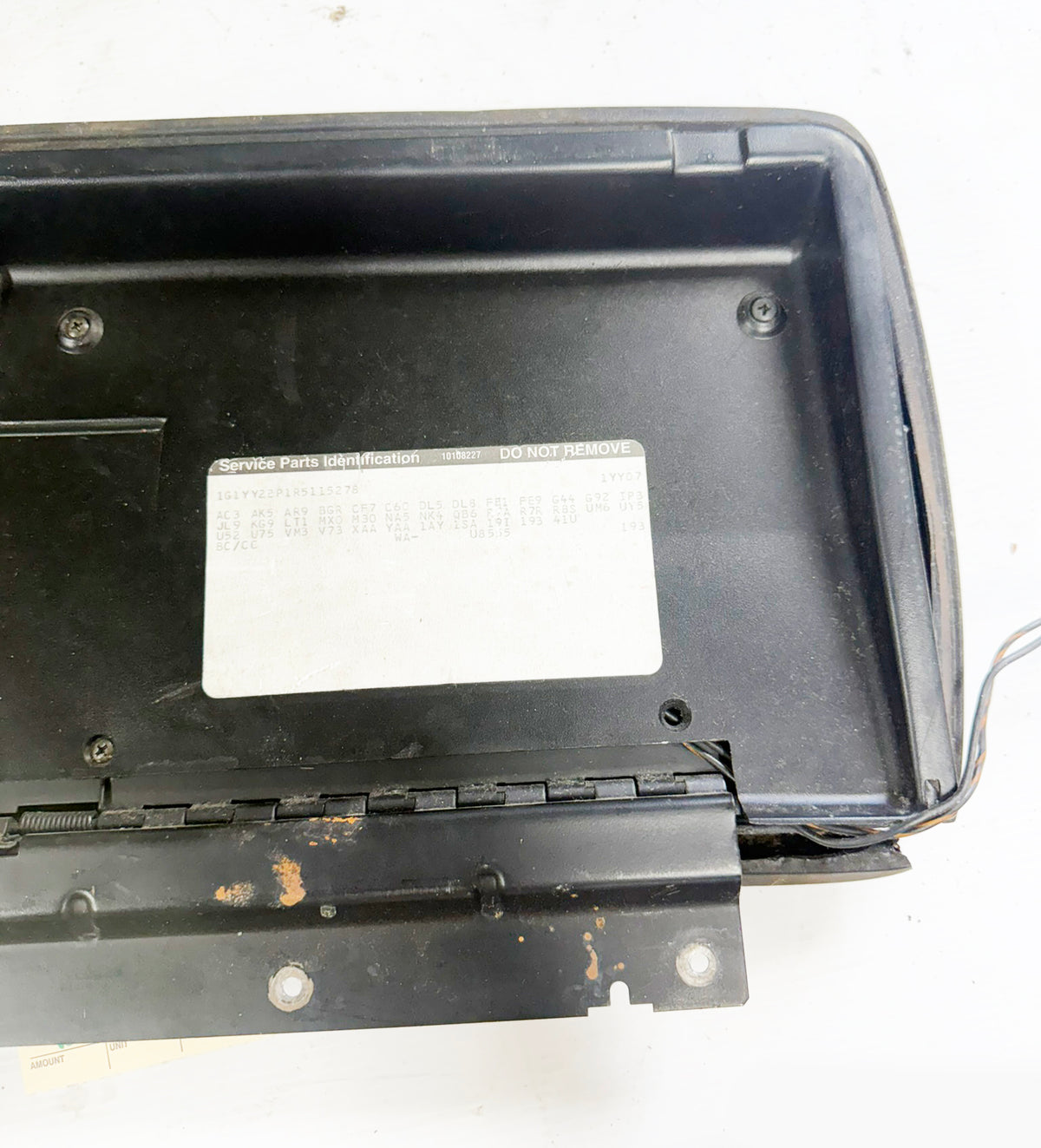 90-96 Corvette Center Console Armrest Lid WARPED/CRACKED 06130