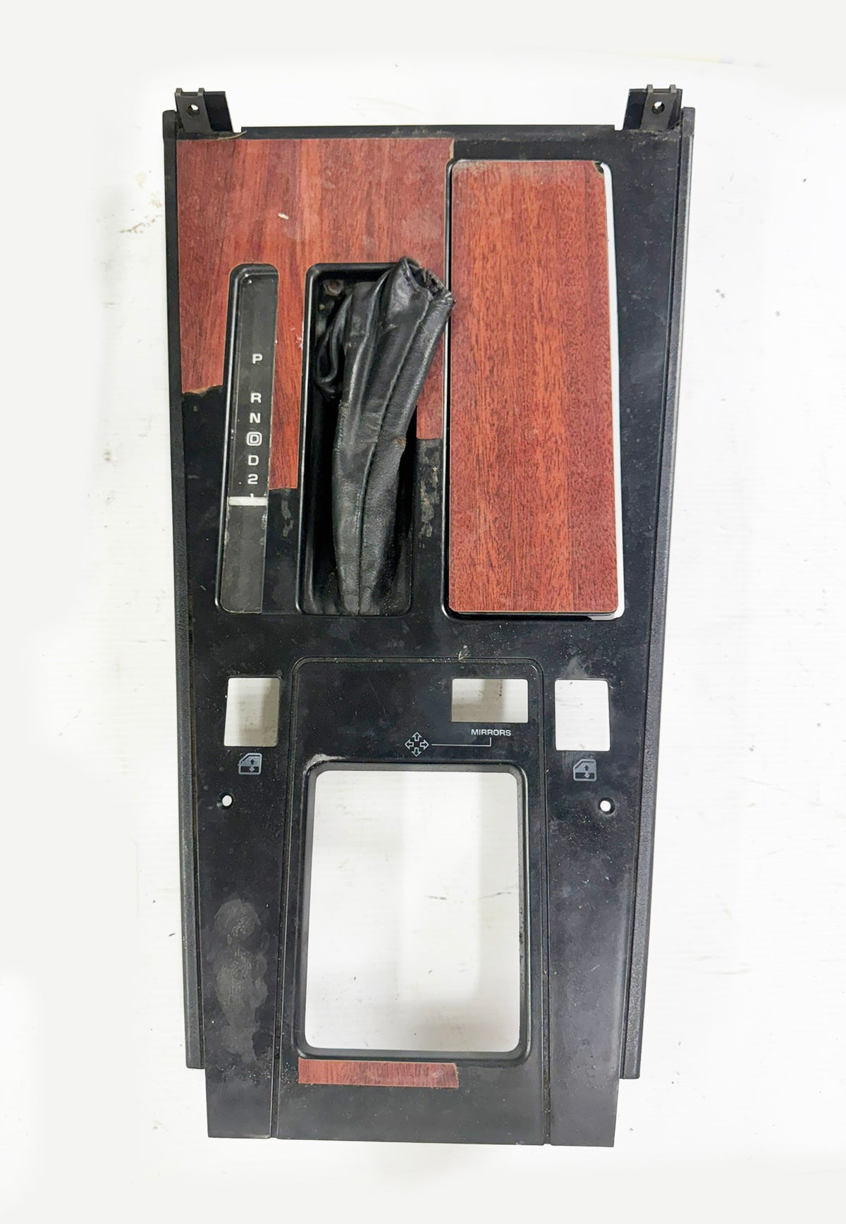 84-89 Corvette Automatic Shift Plate PW PM w/ PARTIAL WOOD OVERLAY 06179
