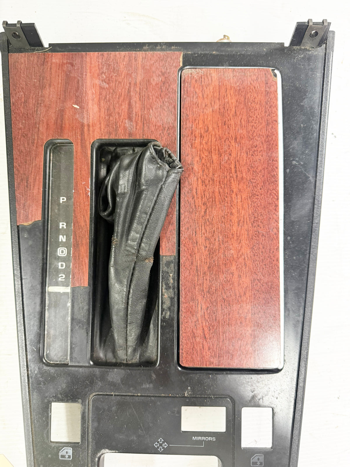 84-89 Corvette Automatic Shift Plate PW PM w/ PARTIAL WOOD OVERLAY 06179